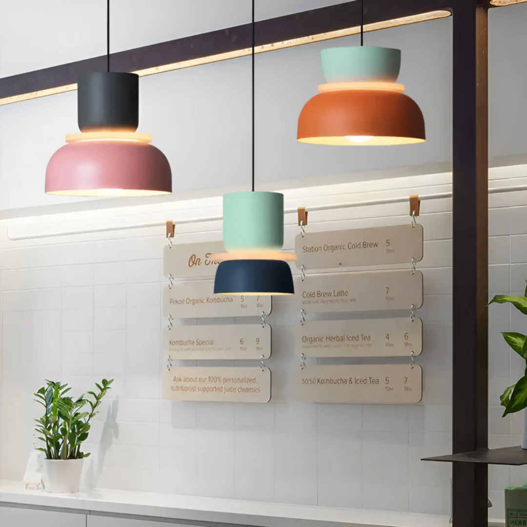 VividGlow Macaron LED Pendant Light | Colorful Modern Hanging Lamp