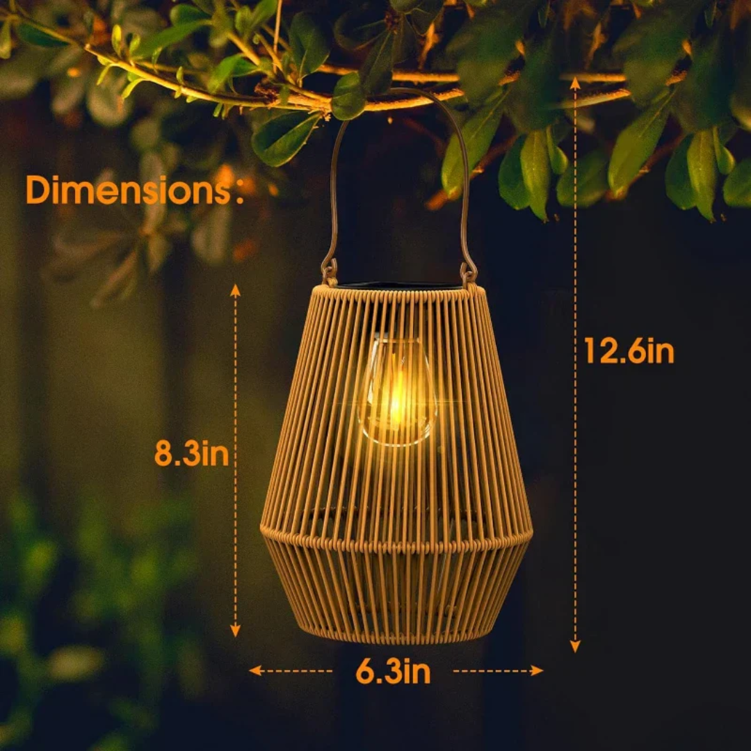 SunWeave™ Handcrafted Waterproof Solar Garden Lantern