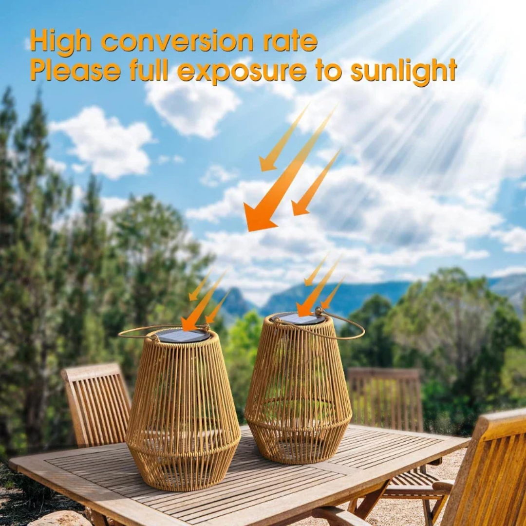 SunWeave™ Handcrafted Waterproof Solar Garden Lantern