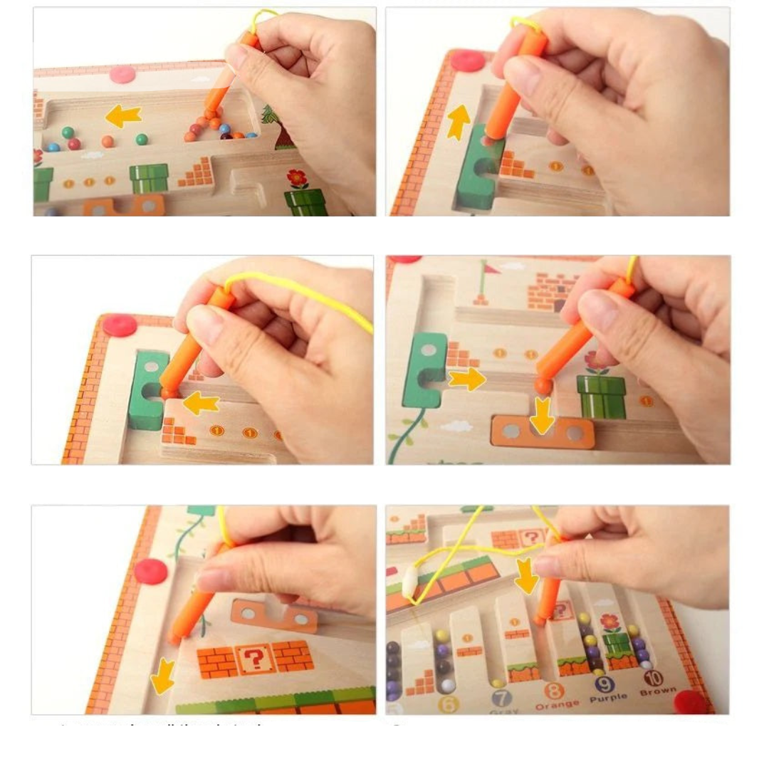 Montessori Number & Color Maze Learning Board