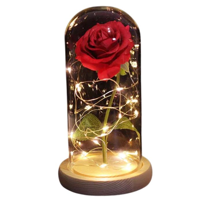LED Rose Dome Decorative Eternal Flower Lamp