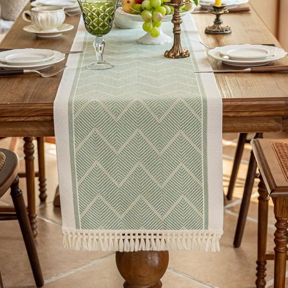 LoomÉtoile Luxe Woven Table Runner – Stylish Texture for a Warm Interior