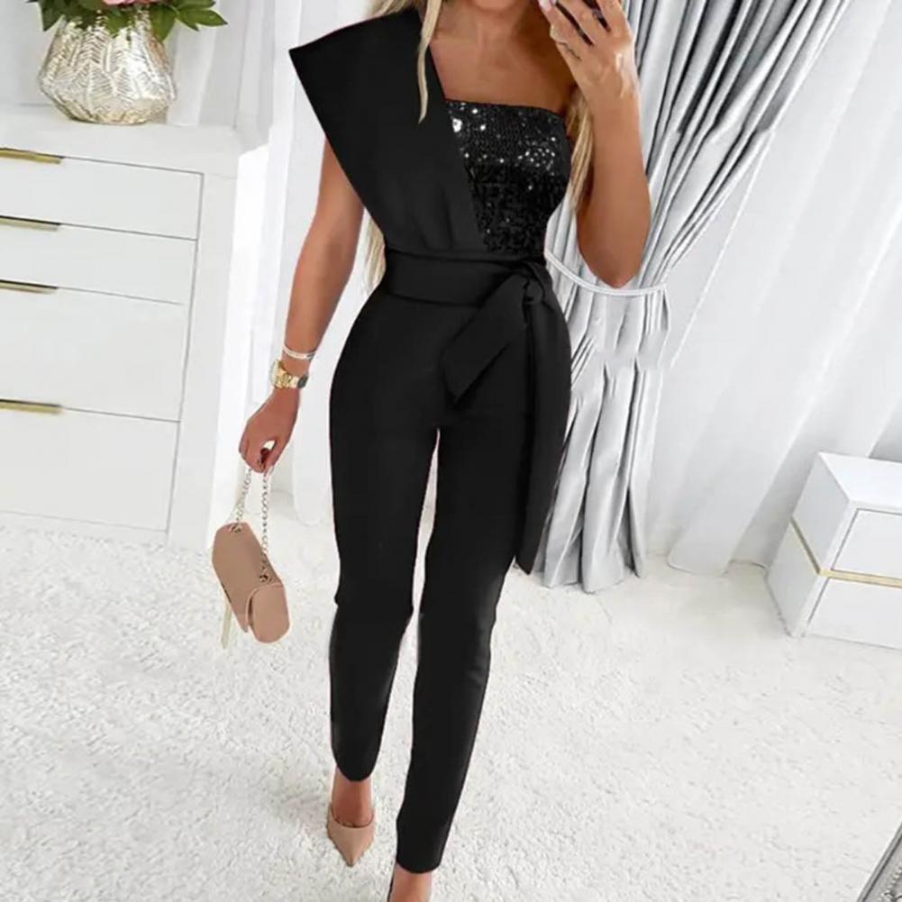 Aurielle One-Shoulder Sequin Jumpsuit for Women