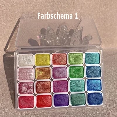 20 Color Watercolor Paint Set With Shimmer Pigments