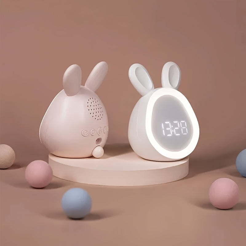 Rabbit Alarm Clock with Night Light USB Rechargeable