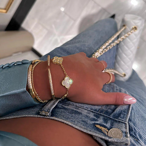 Clover Jewelry Set Necklace Bracelet Earrings