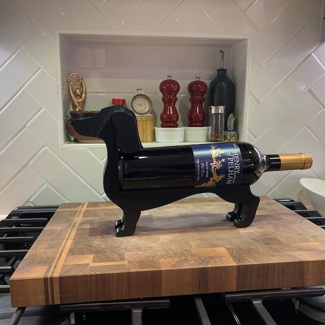 Dachshund Wine Bottle Holder Decorative Table Display Stand