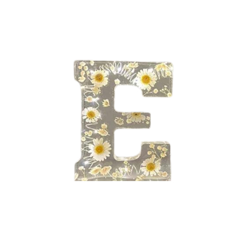 Personalized Letter Resin Flower LED Night Light
