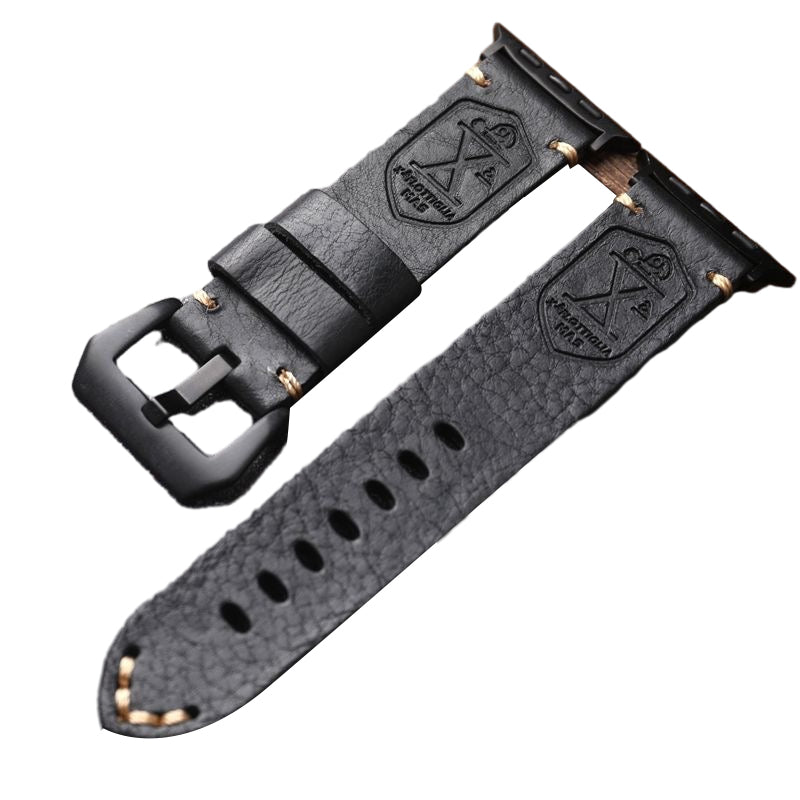 Vintage Full Grain Leather Apple Watch Band Handcrafted Strap