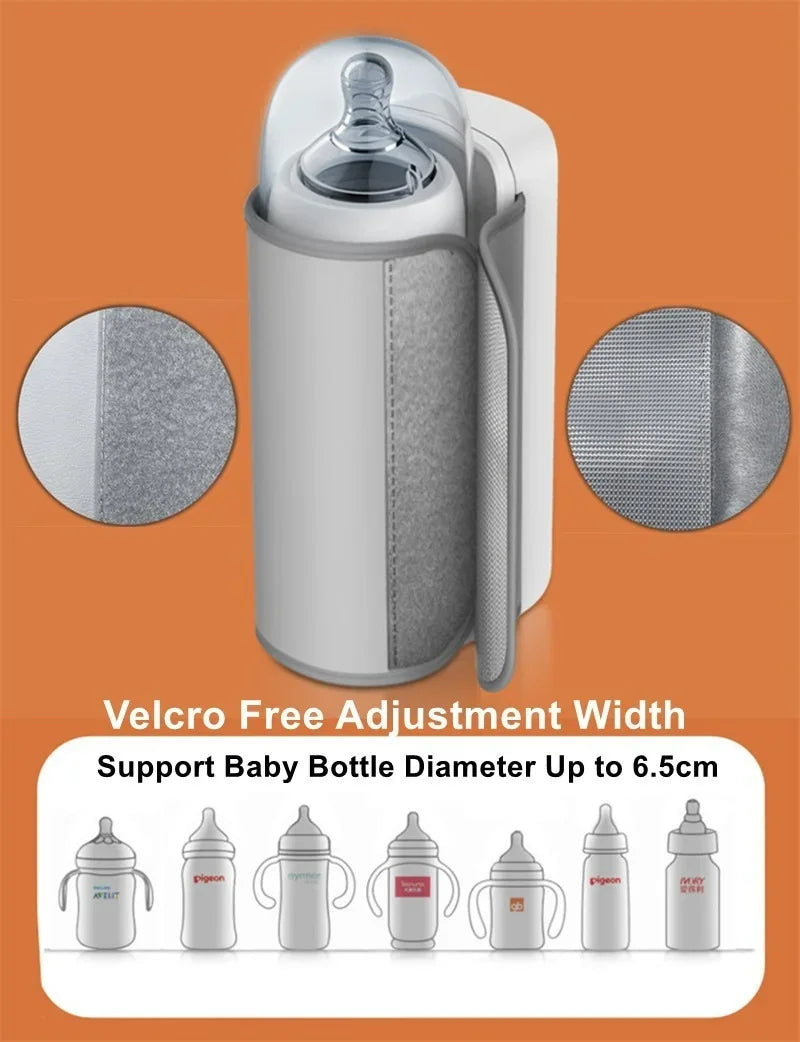 Portable Baby Bottle Warmer – Rechargeable Travel Milk Heater with Temperature Control