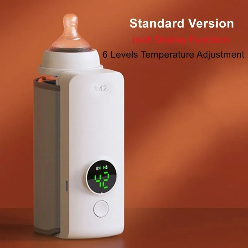 Portable Baby Bottle Warmer – Rechargeable Travel Milk Heater with Temperature Control