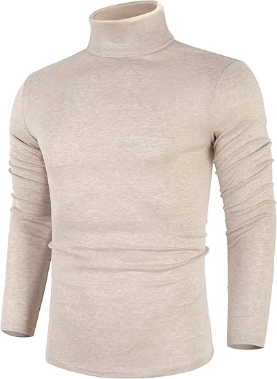 Men’s Slim Fit Turtleneck Knit Sweater – Lightweight Long Sleeve Pullover