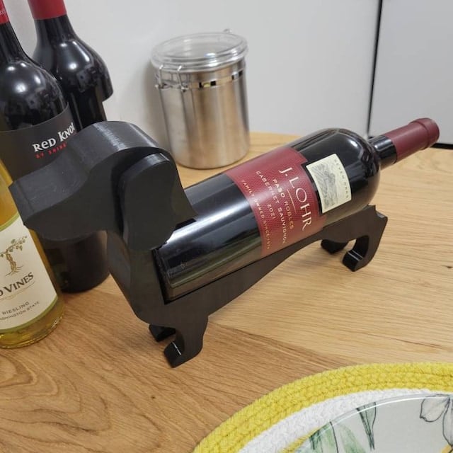 Dachshund Wine Bottle Holder Decorative Table Display Stand