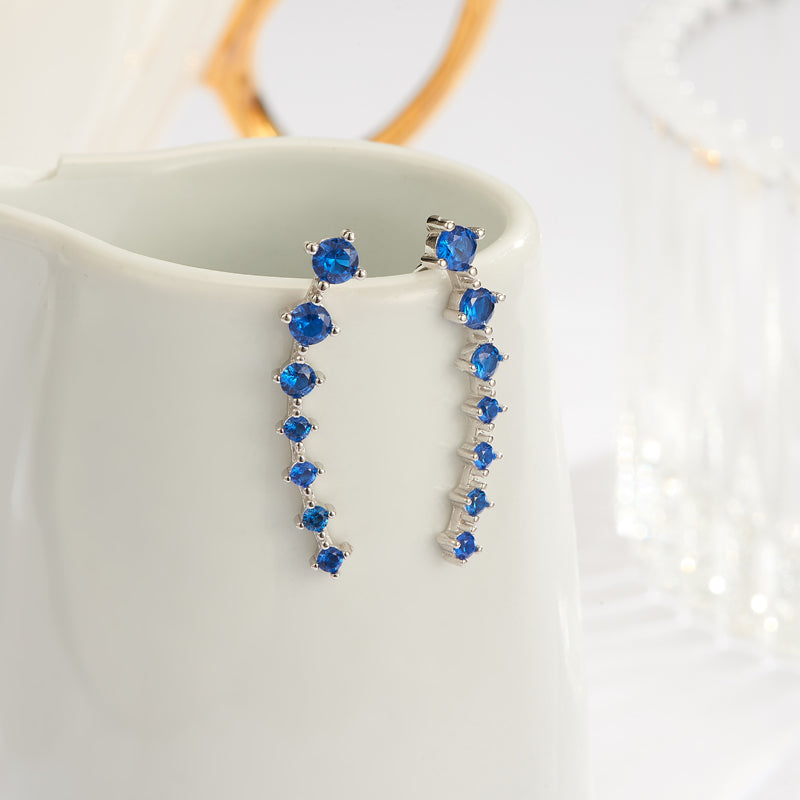 Glamour | Shiny Zircon 925 Sterling Silver Earrings