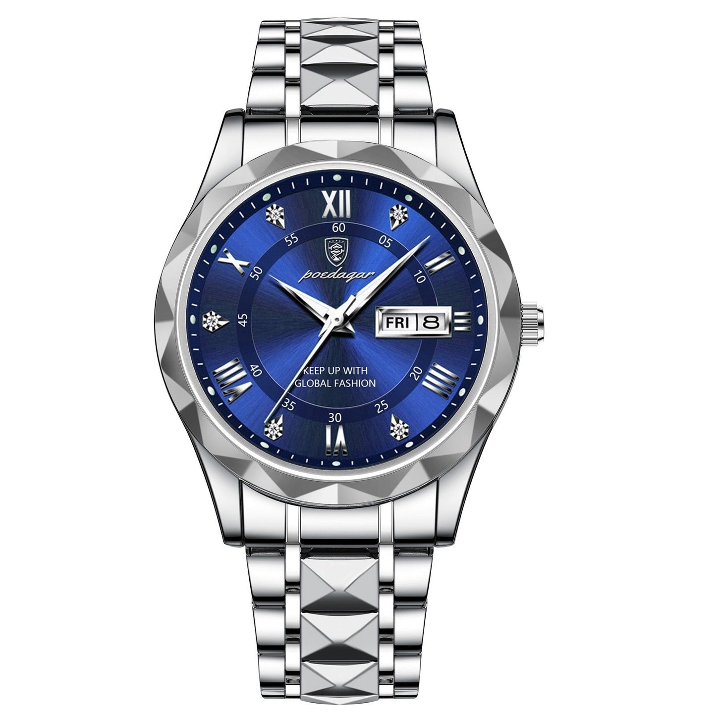 LumiSteel – Men’s Stainless Steel Wristwatch with Luminous Dial