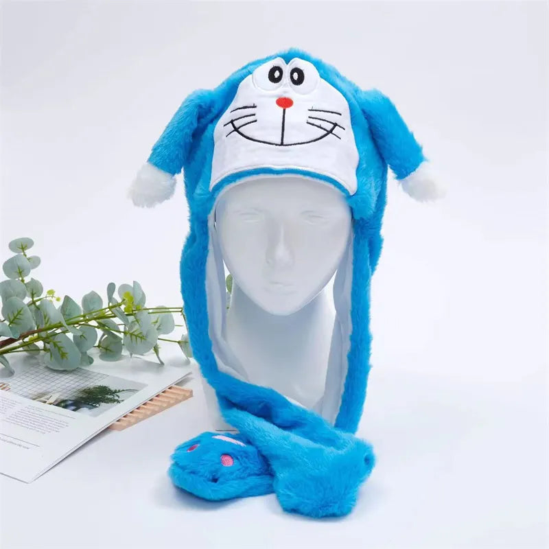 Plush Bunny Ear Hat with Moving Ears – Interactive Winter Hat