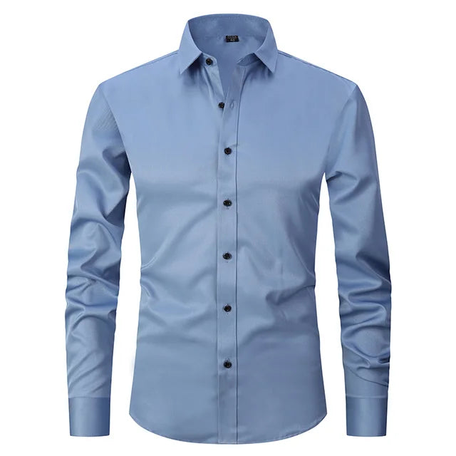 Wrinkle-Free Stretch Men’s Shirt | Slim Fit Comfortable Business Shirt – Noah