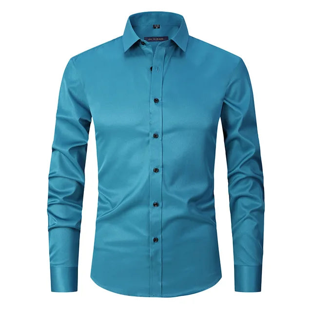 Wrinkle-Free Stretch Men’s Shirt | Slim Fit Comfortable Business Shirt – Noah