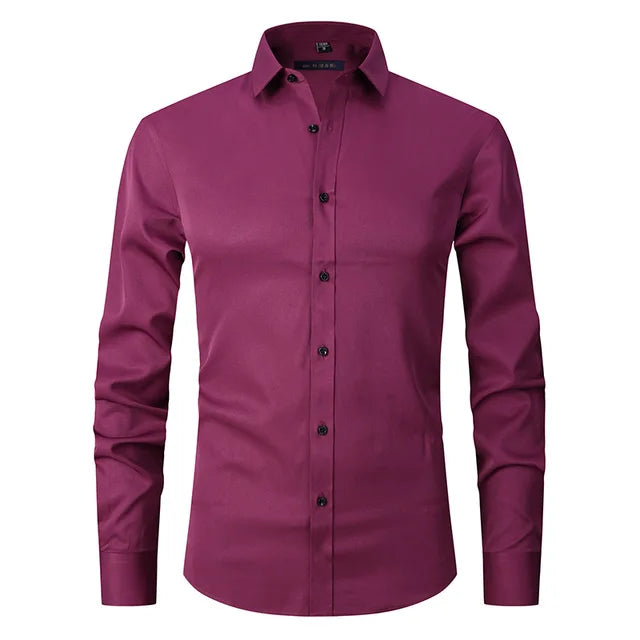 Wrinkle-Free Stretch Men’s Shirt | Slim Fit Comfortable Business Shirt – Noah