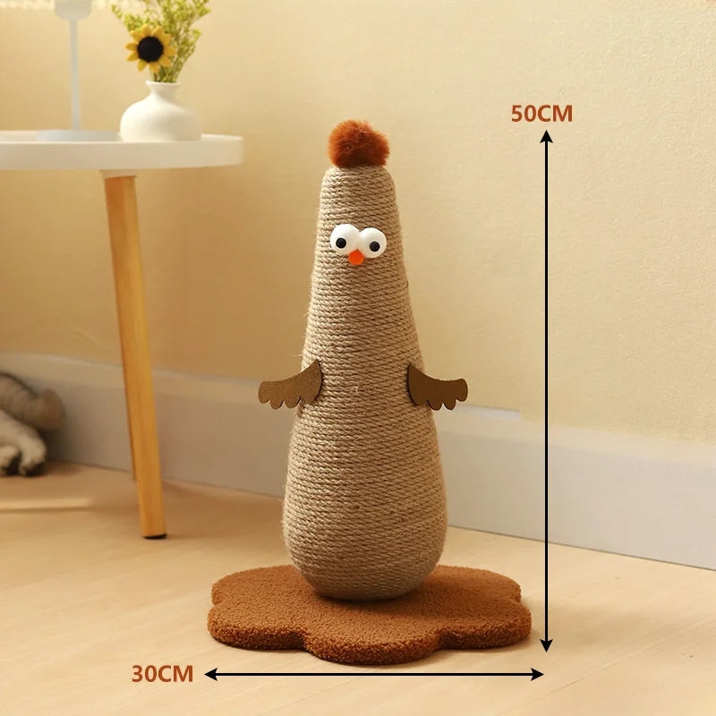 CluckScratch – Sisal Cat Scratching Post with Playful Chicken Design