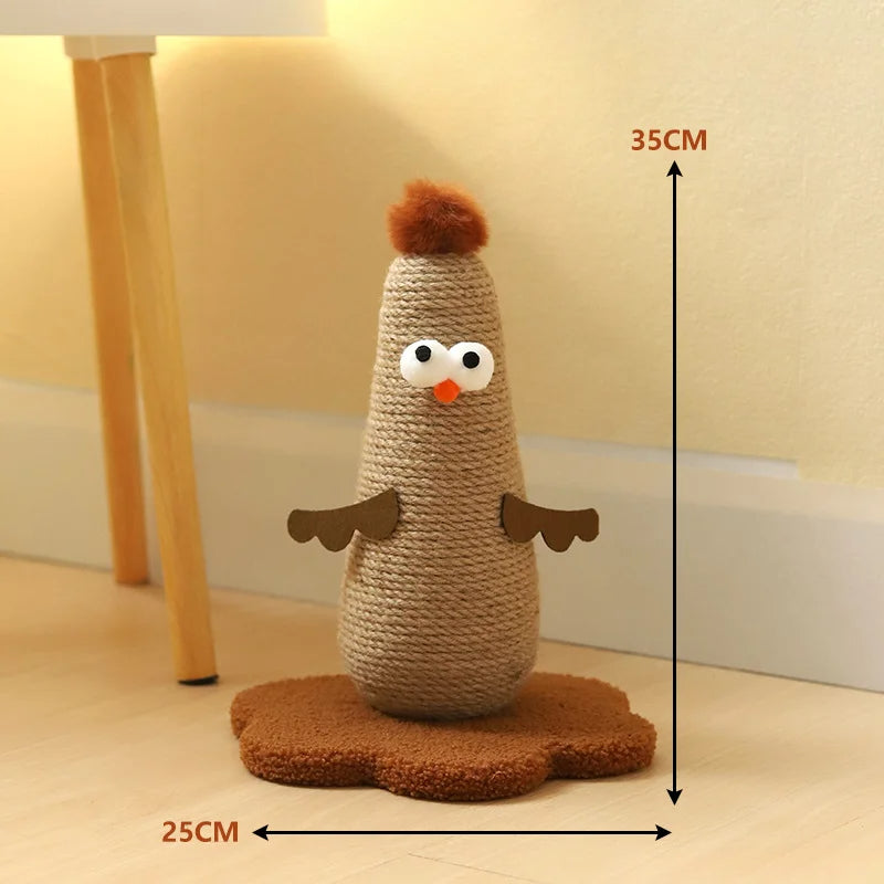 CluckScratch – Sisal Cat Scratching Post with Playful Chicken Design