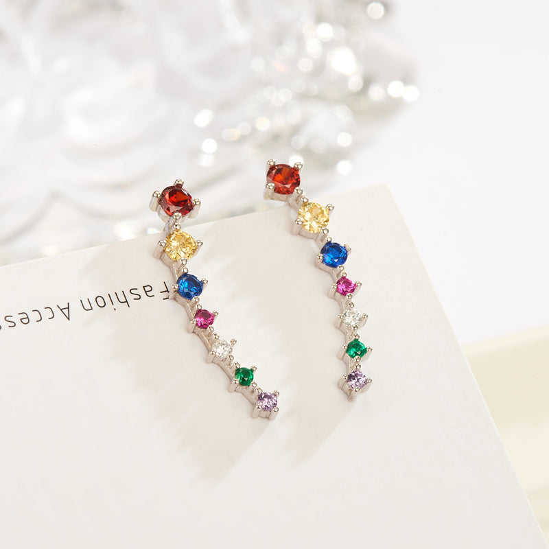 Glamour | Shiny Zircon 925 Sterling Silver Earrings