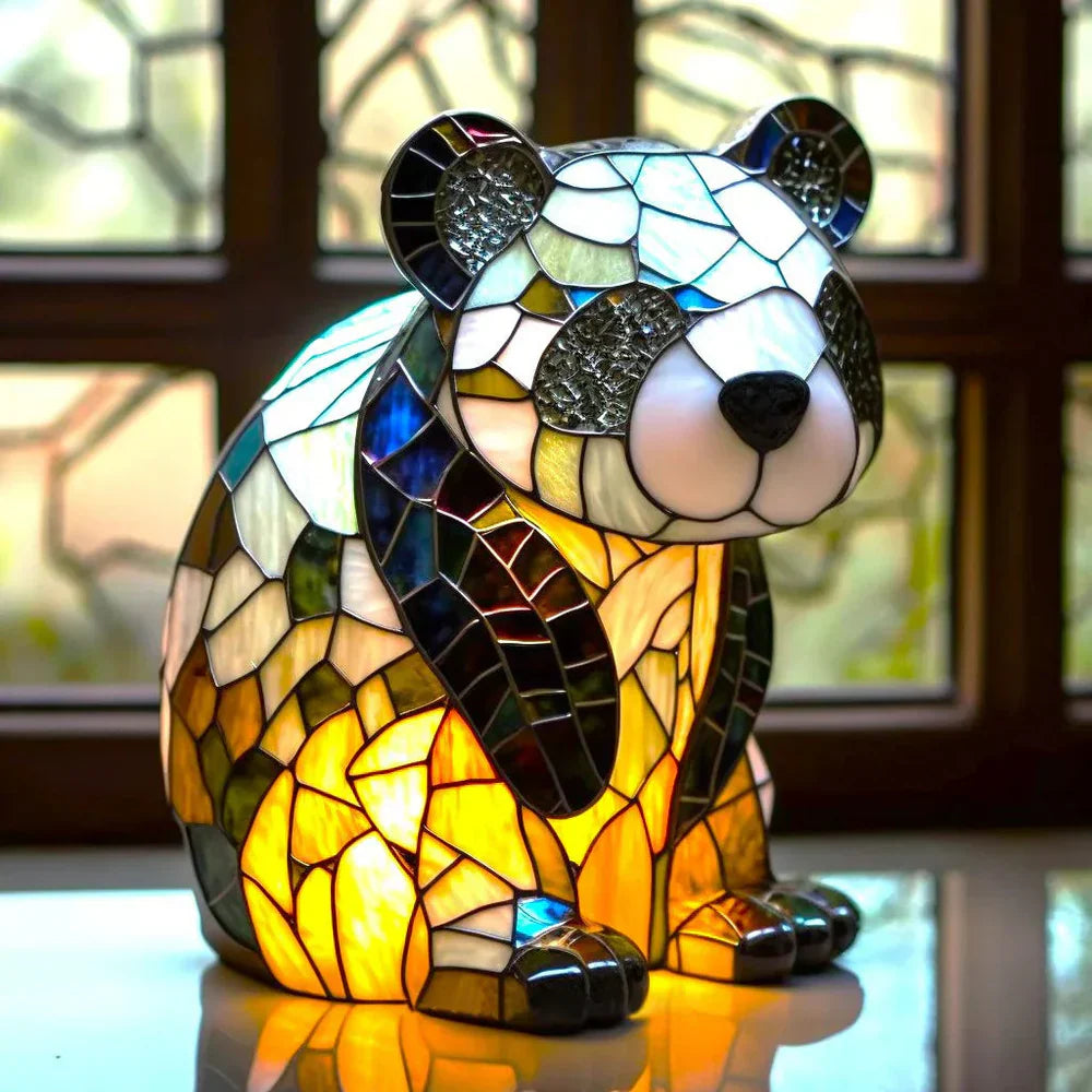 VitraFauna Artistic Animal Lamp – Stained Glass Style Table Light