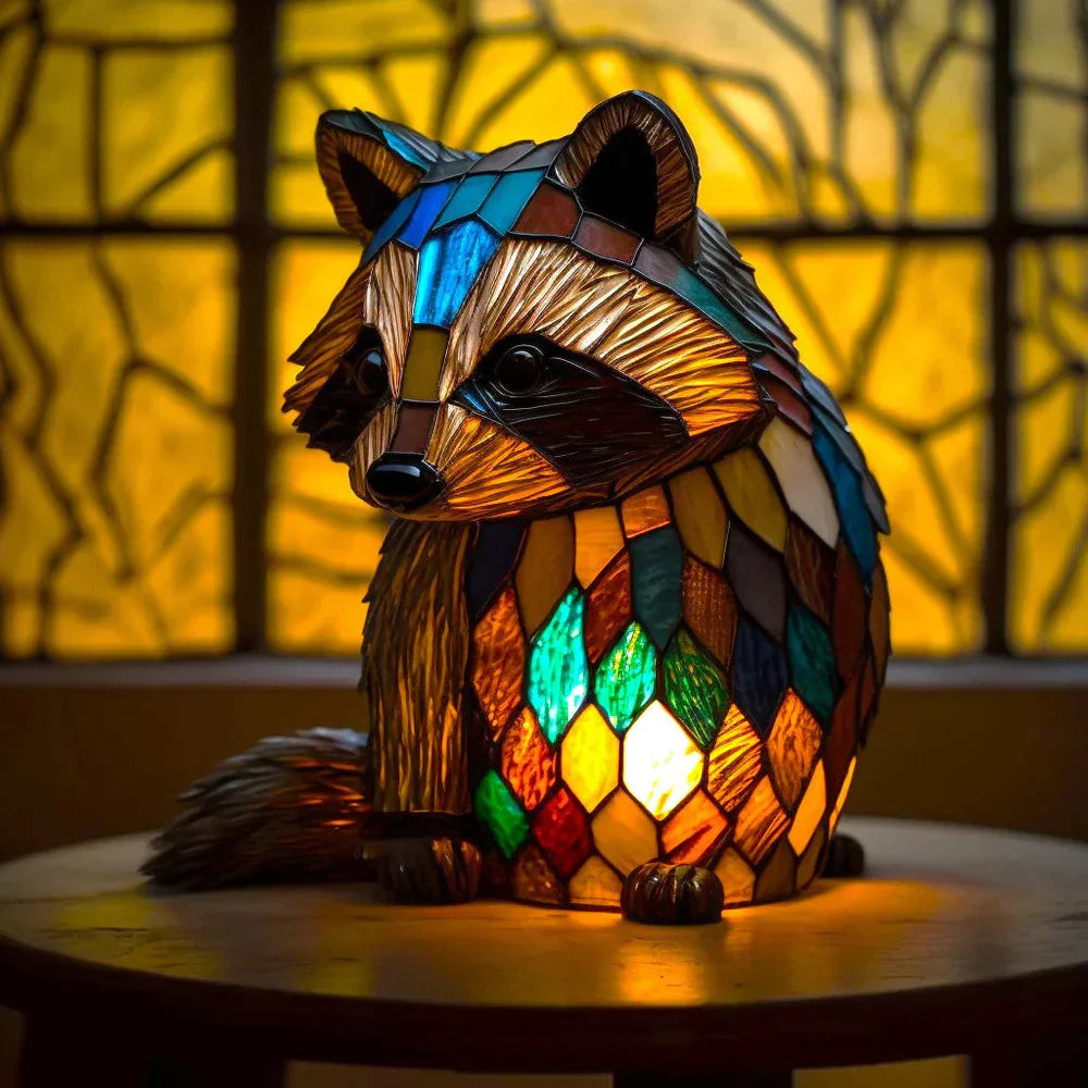 VitraFauna Artistic Animal Lamp – Stained Glass Style Table Light