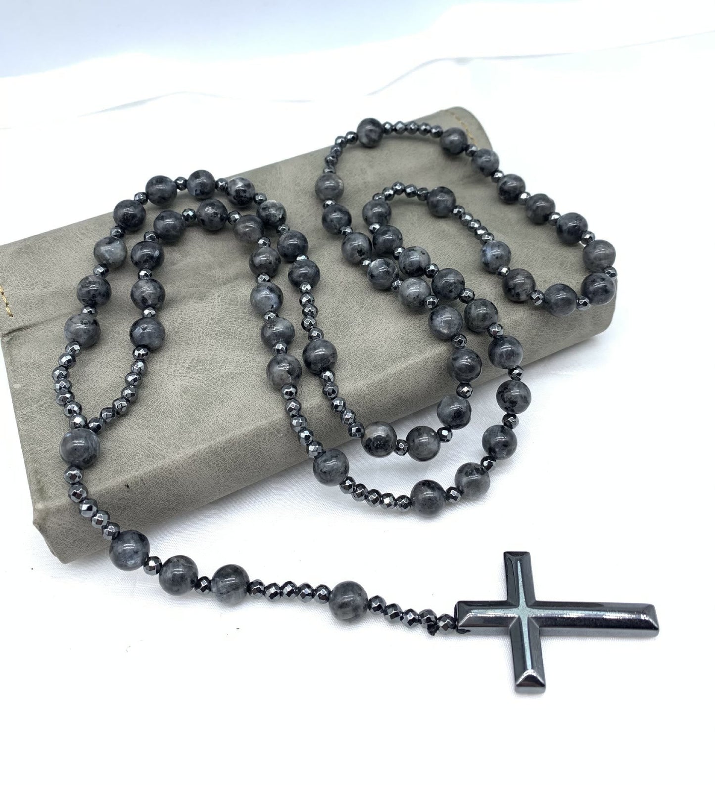 Orion – Men’s Tiger Eye & Lapis Lazuli Cross Rosary Necklace