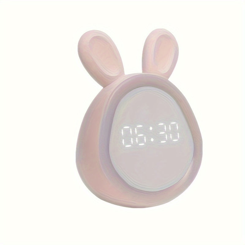 Rabbit Alarm Clock with Night Light USB Rechargeable