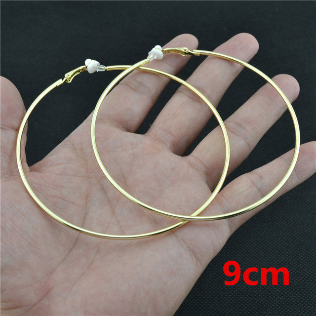 Round Clip-On Earrings – Stainless Steel No Piercing Ear Clips