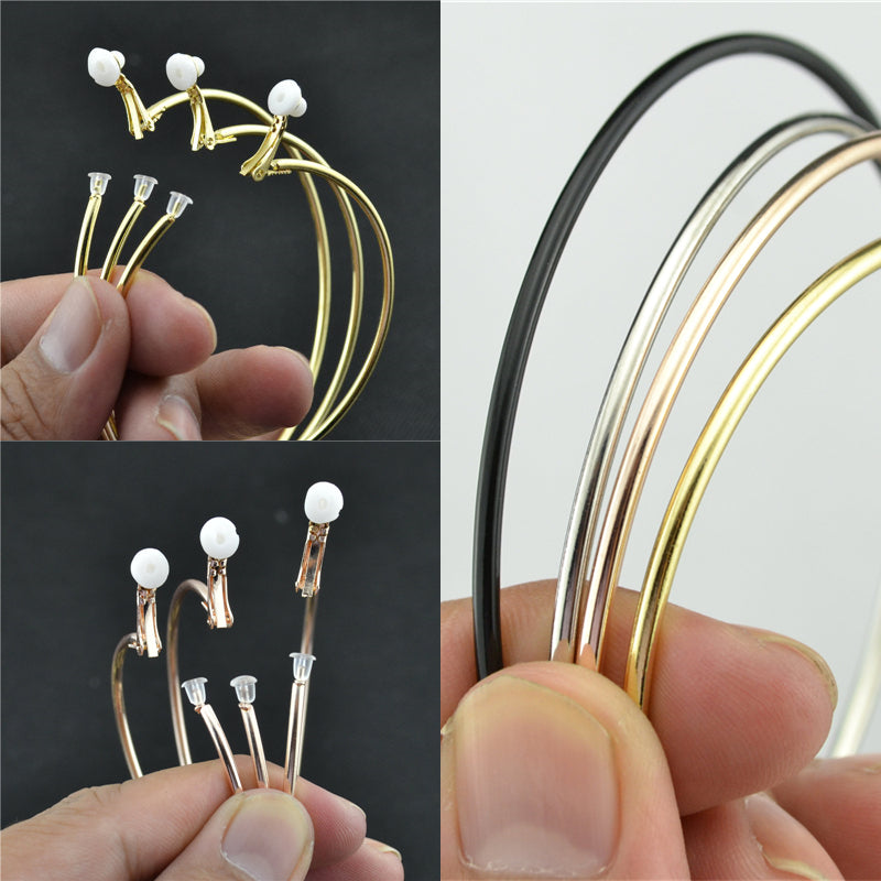 Round Clip-On Earrings – Stainless Steel No Piercing Ear Clips