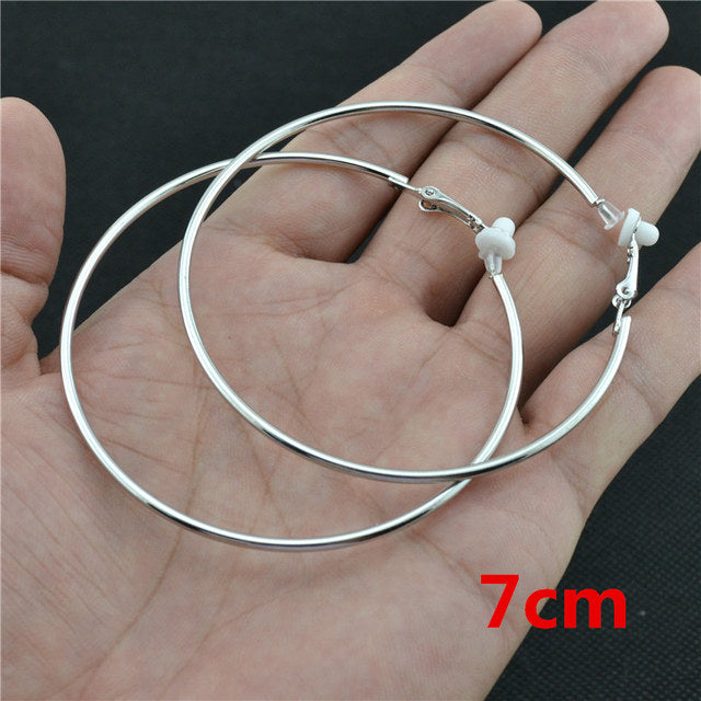 Round Clip-On Earrings – Stainless Steel No Piercing Ear Clips