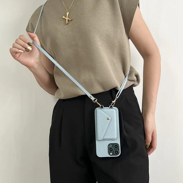 Leather Crossbody Phone Case Wallet Strap