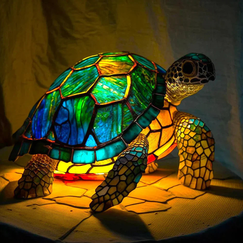 VitraFauna Artistic Animal Lamp – Stained Glass Style Table Light