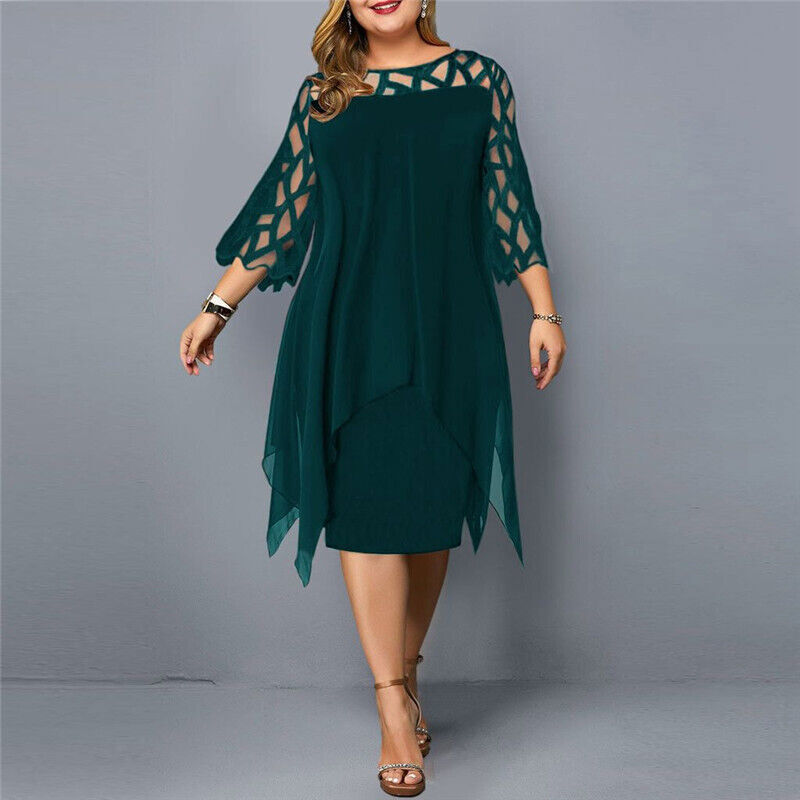 Elegant Plus Size Midi Dress