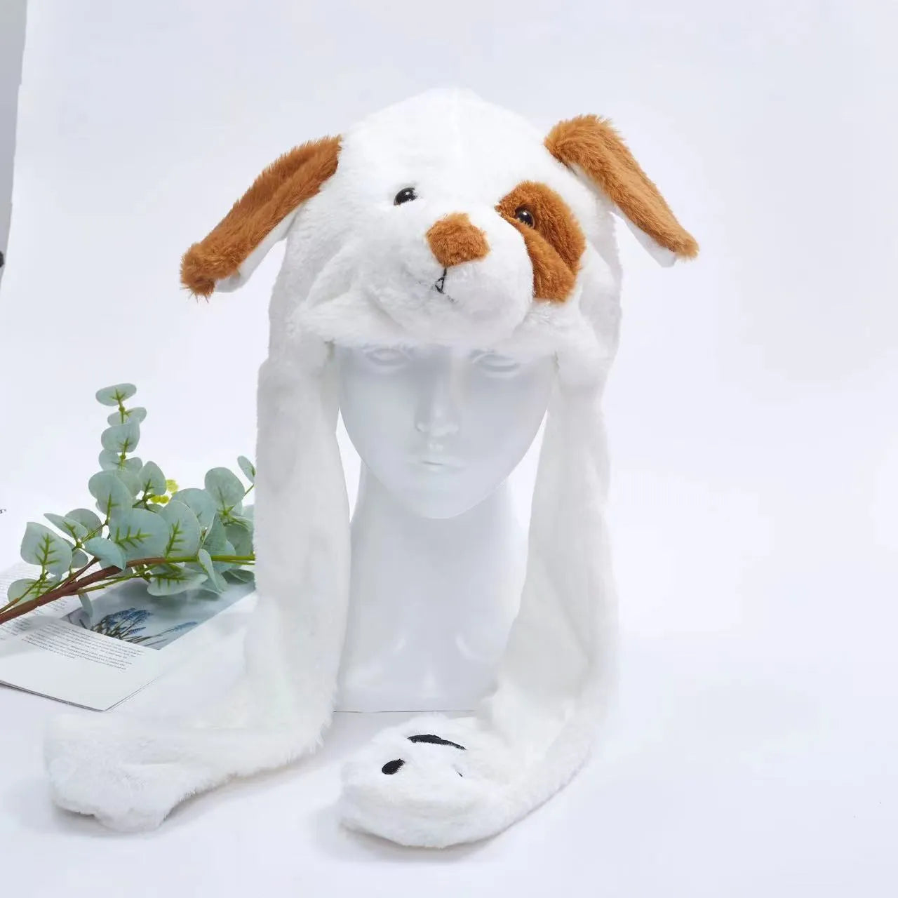 Plush Bunny Ear Hat with Moving Ears – Interactive Winter Hat