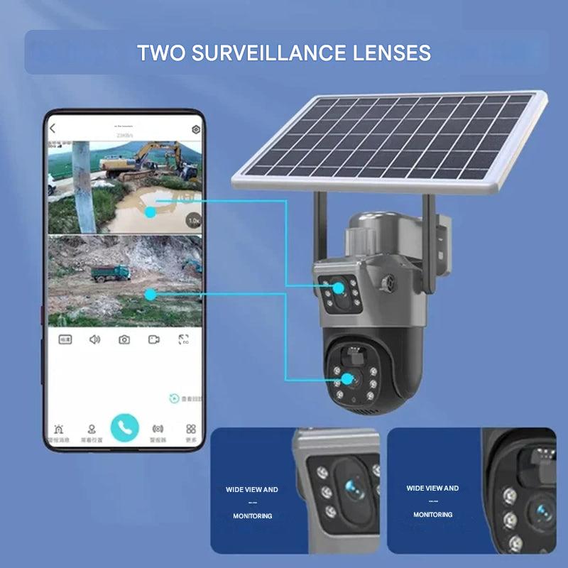 DualGuard™ 4K Wireless Solar Security Camera with Dual Lens