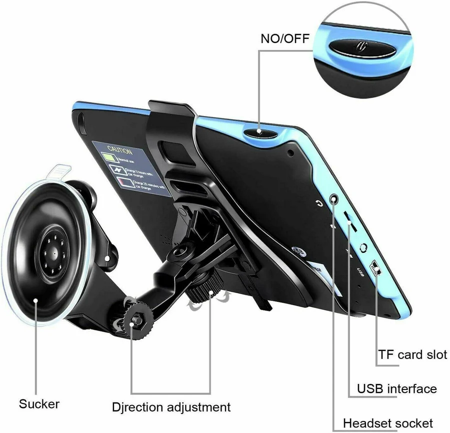 7 Inch GPS Navigation System for Car, Truck & RV – Lifetime Maps