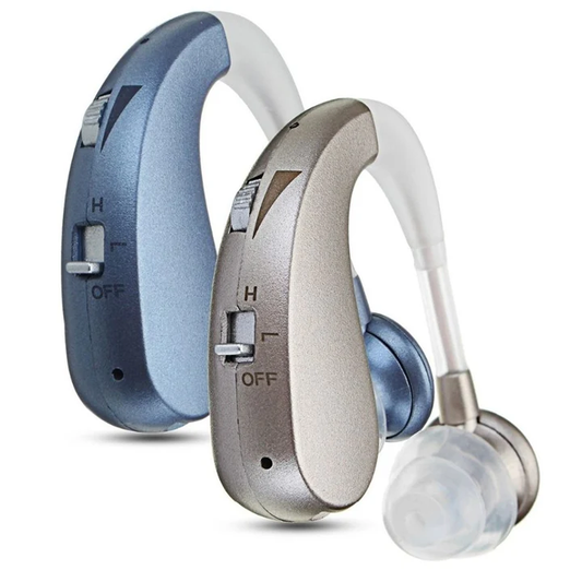 USB Rechargeable Bluetooth Hearing Aid Headphones – 2-in-1 Sound Amplifier for Seniors