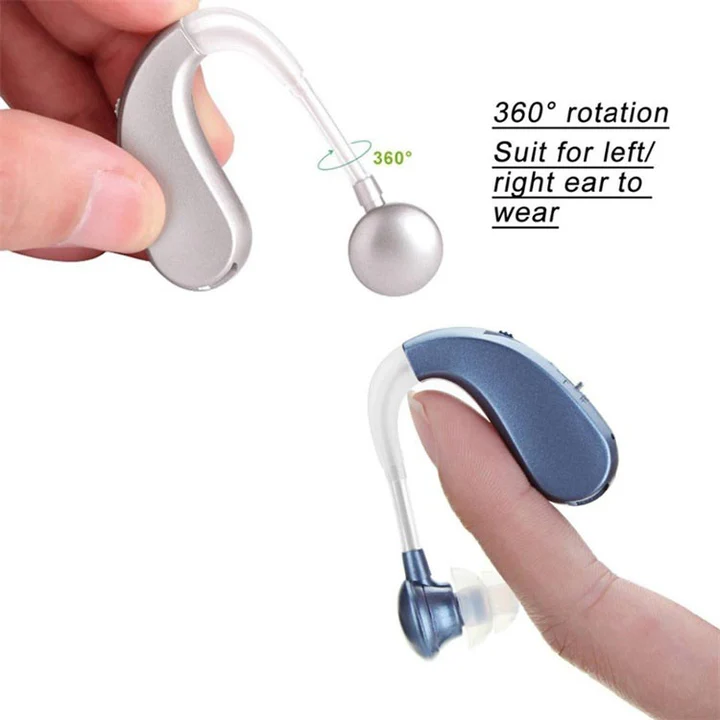 USB Rechargeable Bluetooth Hearing Aid Headphones – 2-in-1 Sound Amplifier for Seniors