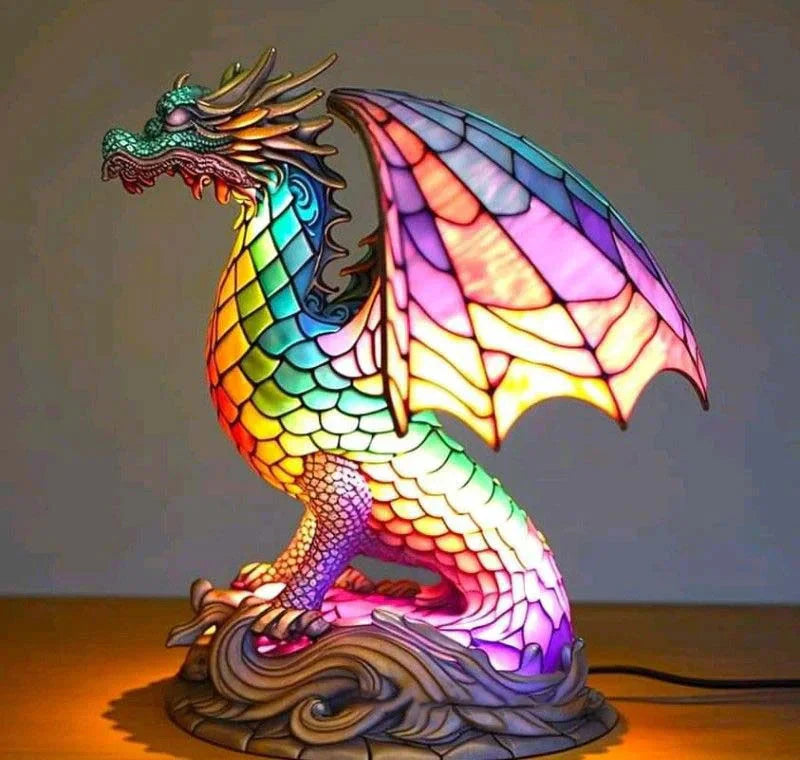 VitraFauna Artistic Animal Lamp – Stained Glass Style Table Light