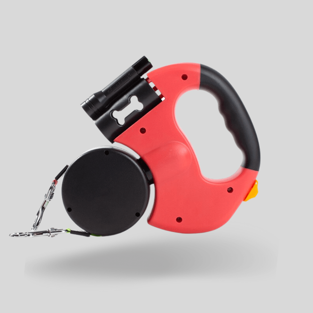 DualControl Retractable Dog Leash with Flashlight