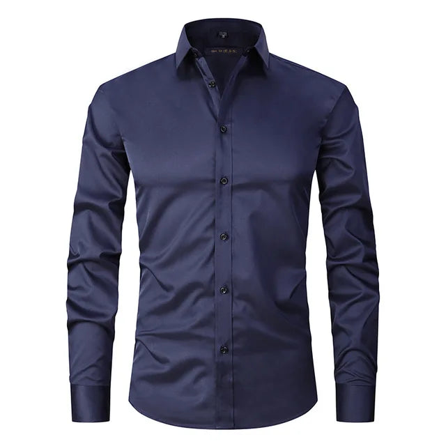 Wrinkle-Free Stretch Men’s Shirt | Slim Fit Comfortable Business Shirt – Noah