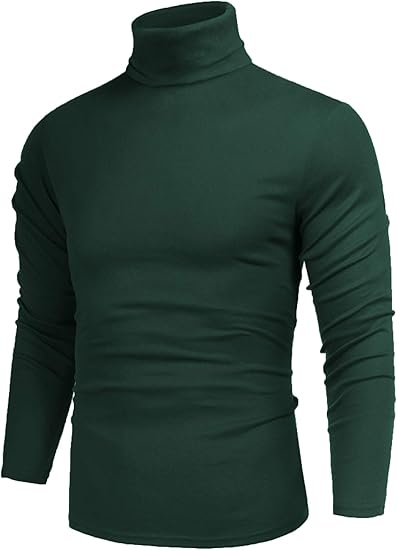 Men’s Slim Fit Turtleneck Knit Sweater – Lightweight Long Sleeve Pullover