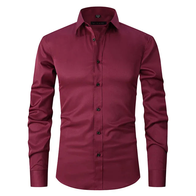 Wrinkle-Free Stretch Men’s Shirt | Slim Fit Comfortable Business Shirt – Noah