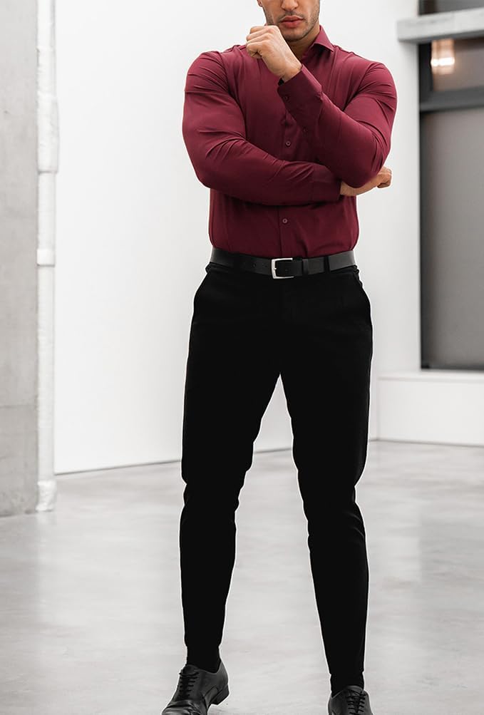 David Slim-Fit Wrinkle-Free Stretch Shirt for Men