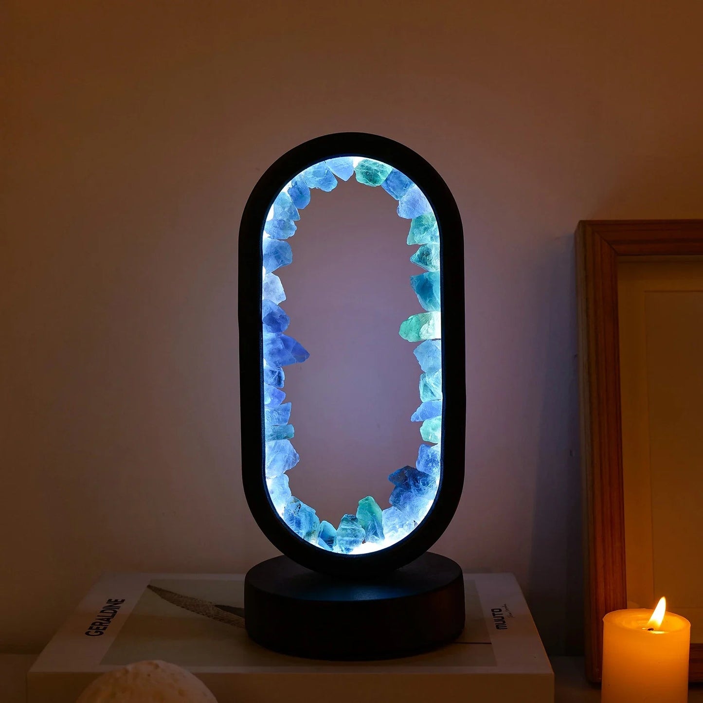 Natural Amethyst Crystal Ambient Table Lamp