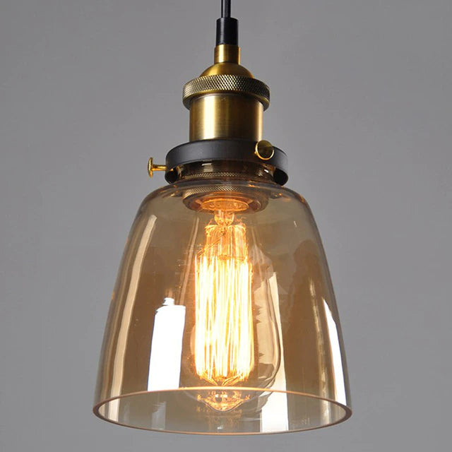 Crystal Glass Pendant Ceiling Light Cylindrical Hanging Lamp