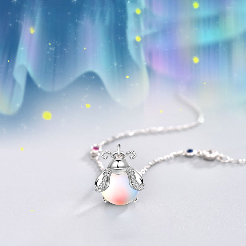 Firefly Moonstone Necklace – Handmade Silver Pendant